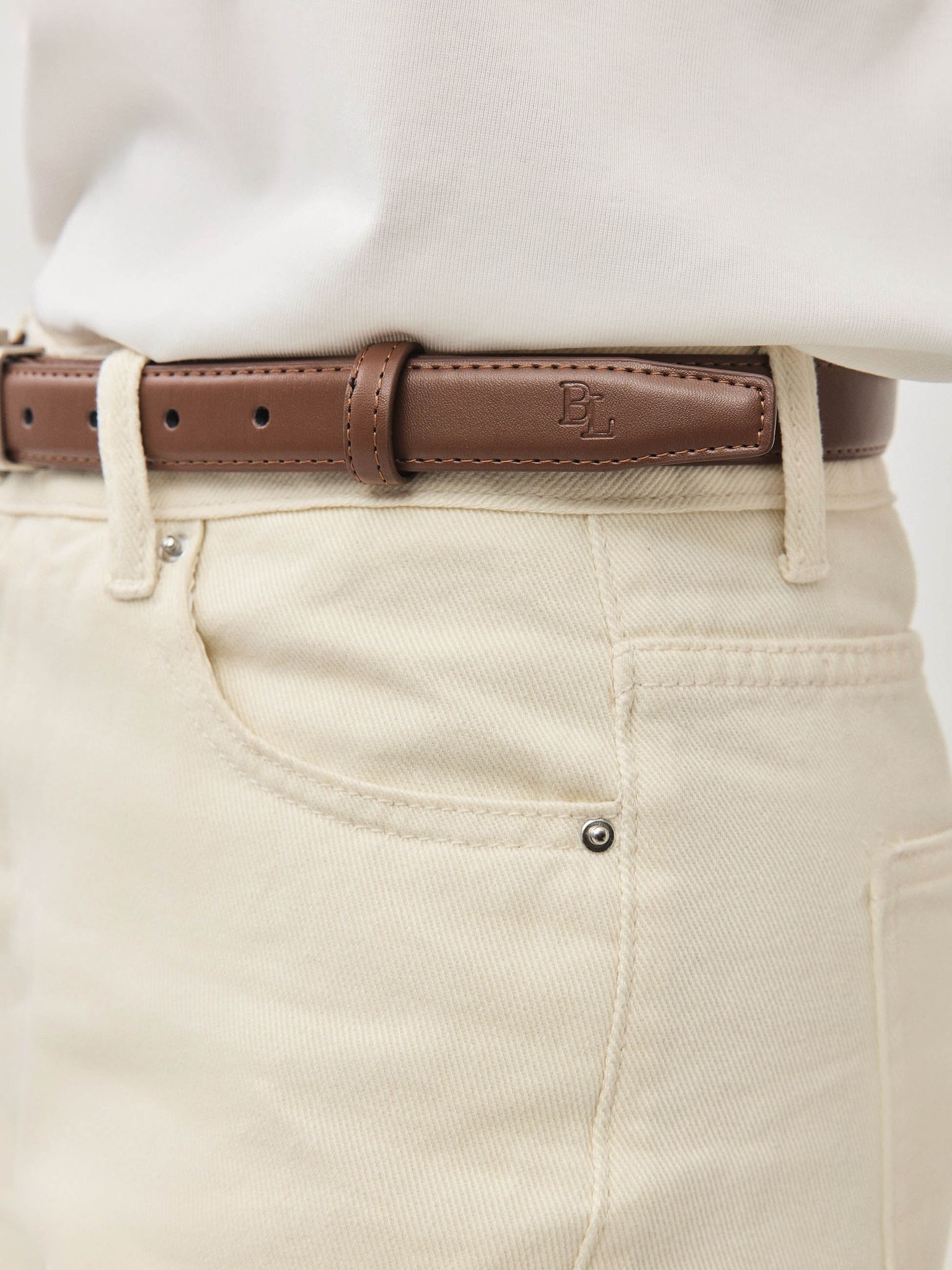 חגורת בלוברי עבה אבזם כסוף