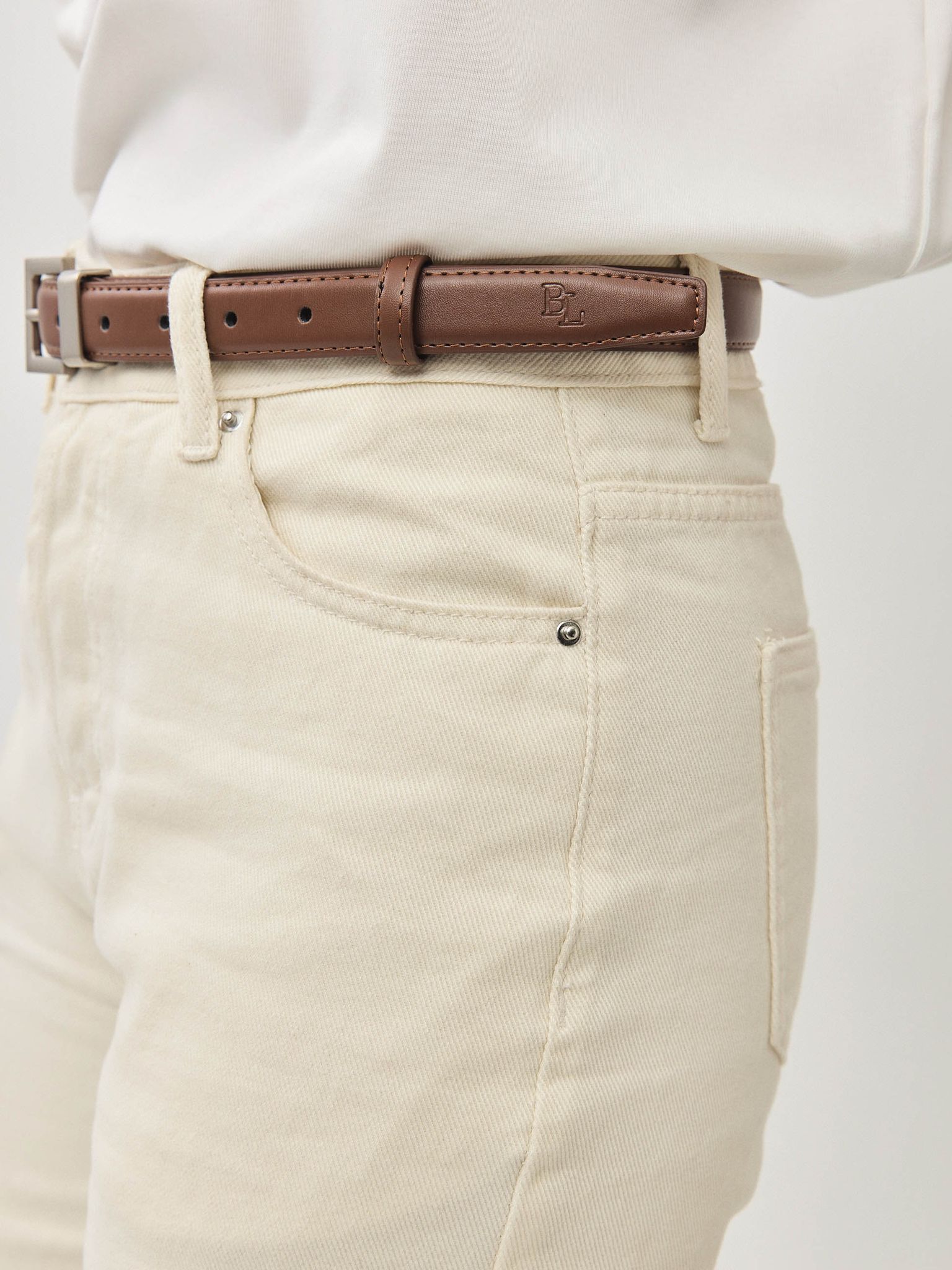 חגורת בלוברי עבה אבזם כסוף