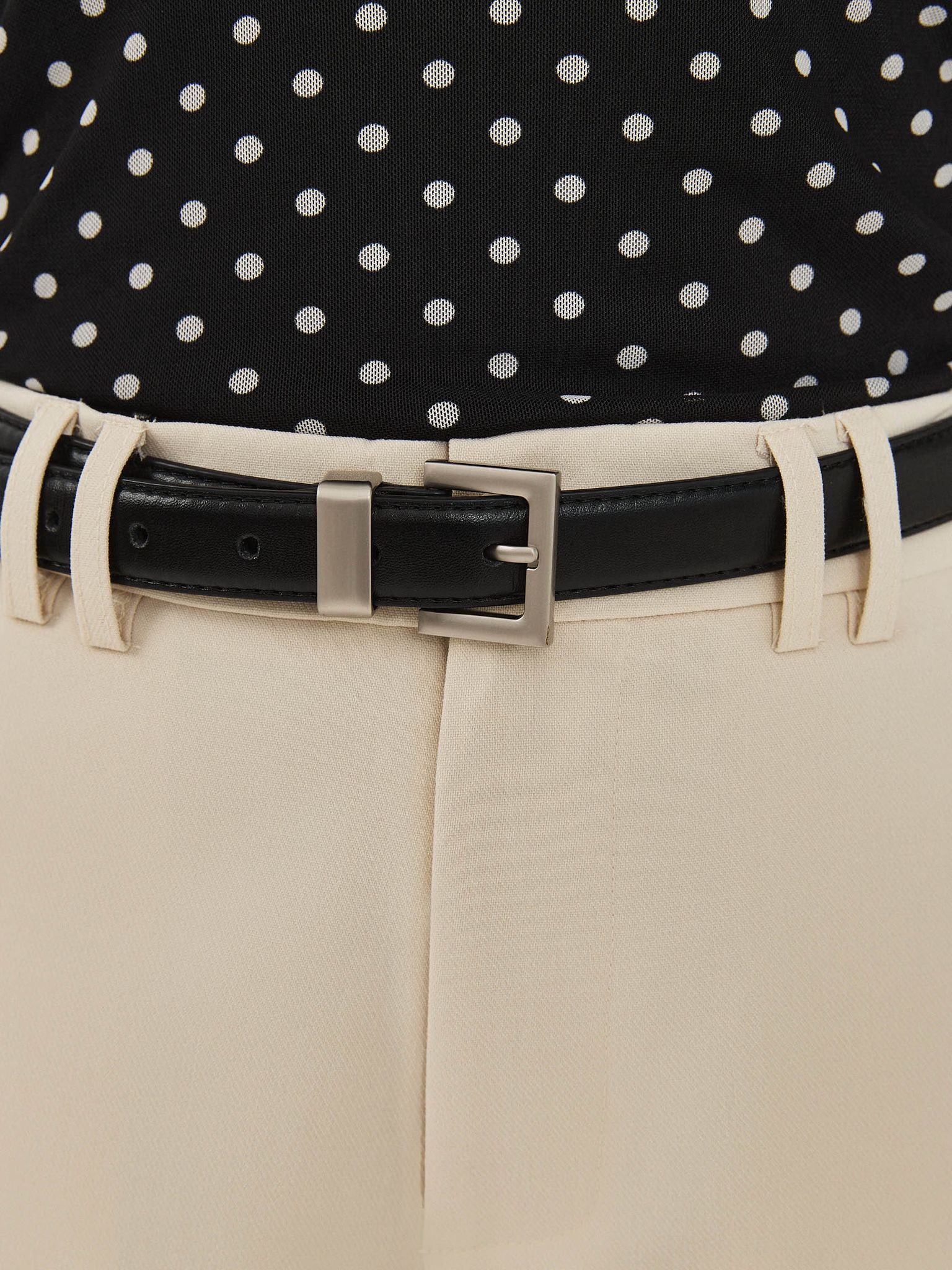 חגורת בלוברי עבה אבזם כסוף