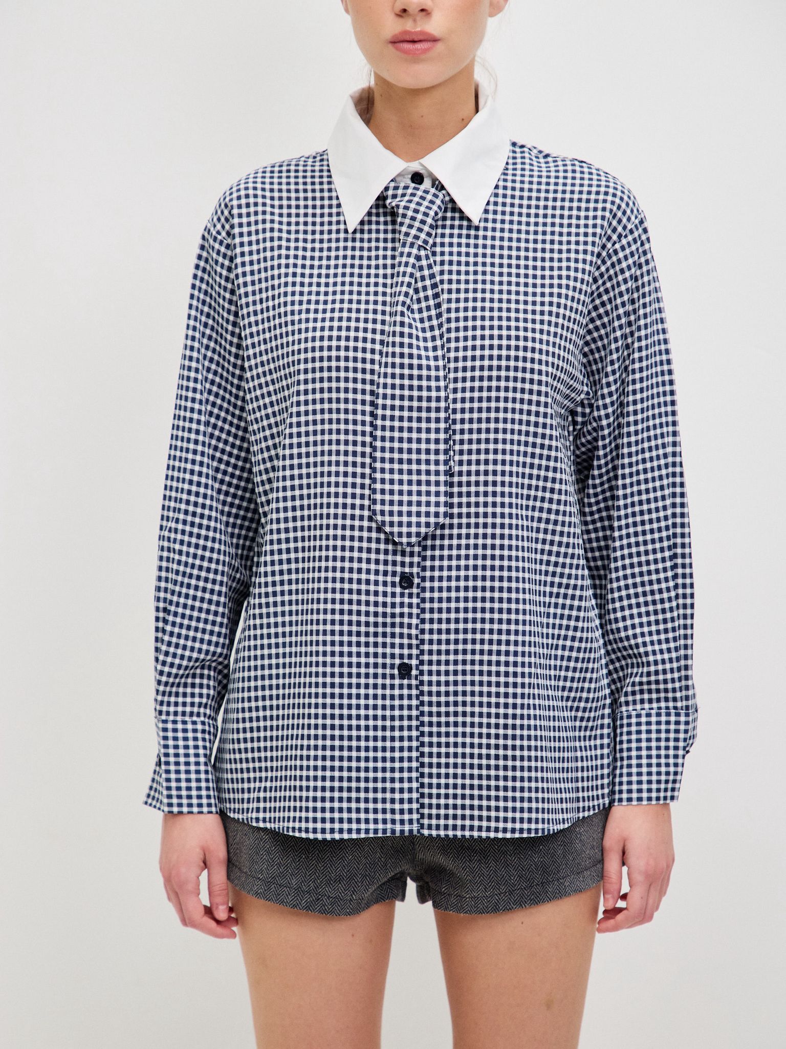 מכופתרת מארי משבצות + עניבה