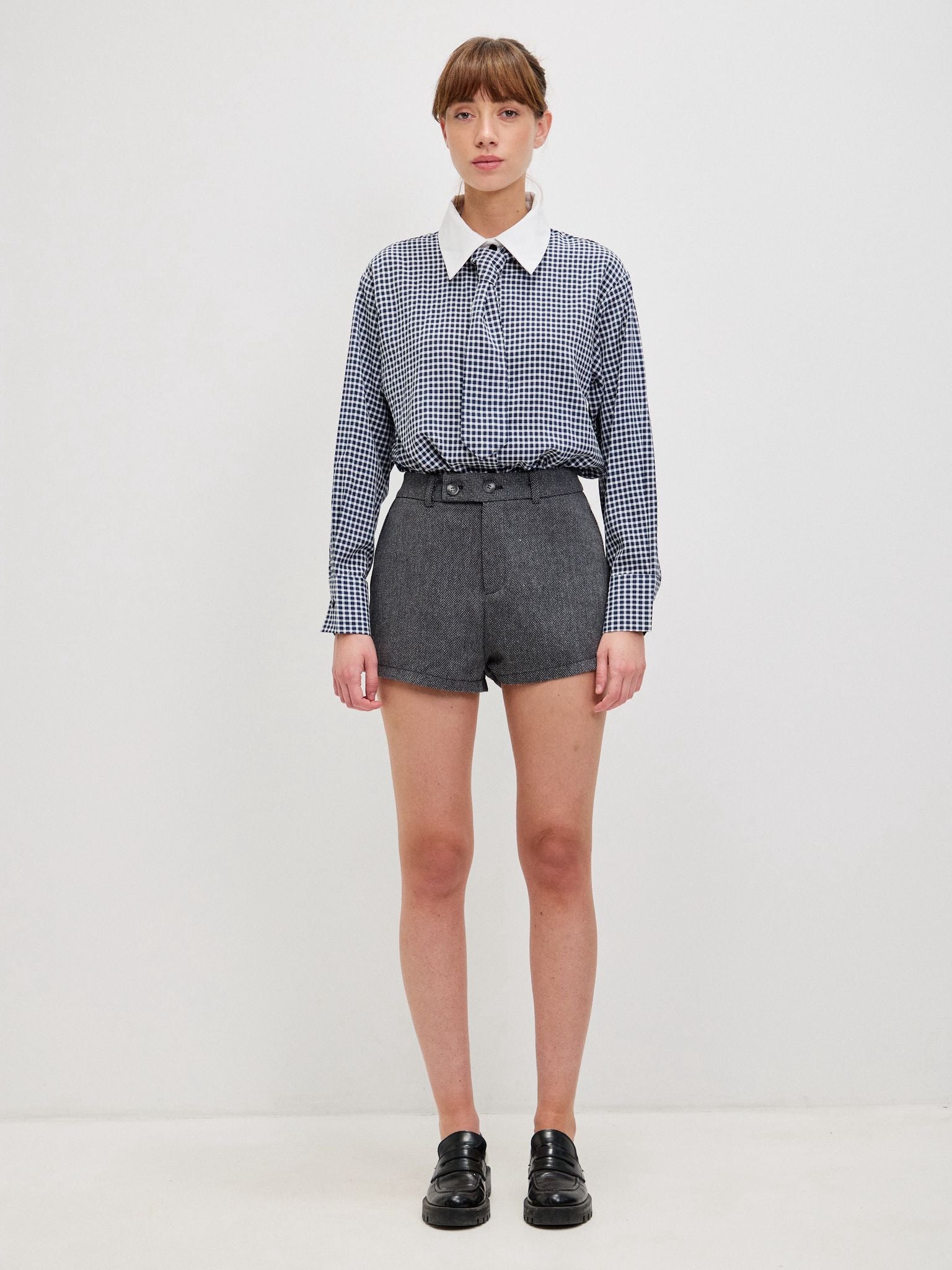 מכופתרת מארי משבצות + עניבה